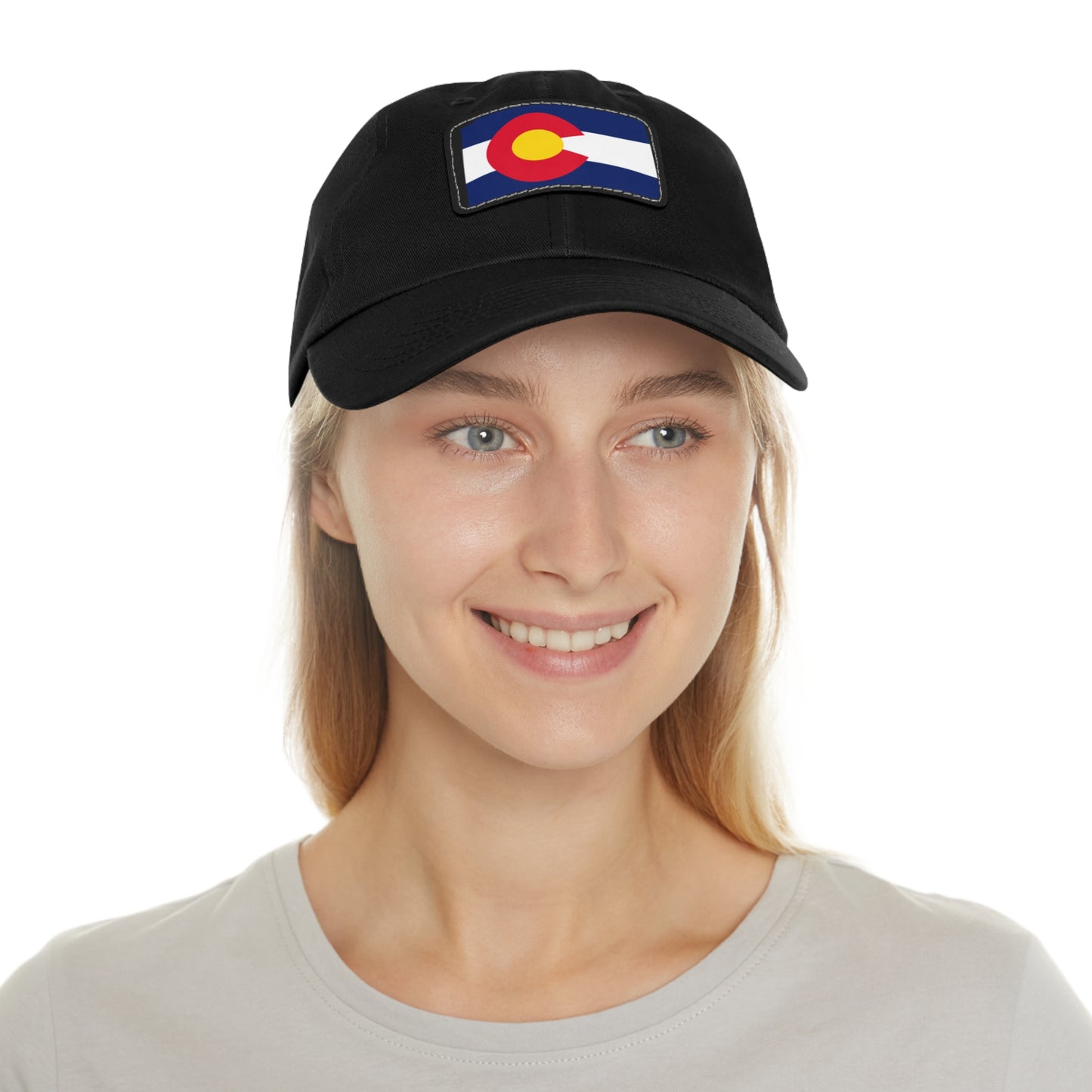 Hat with Leather Patch (Rectangle)- Colorado Flag