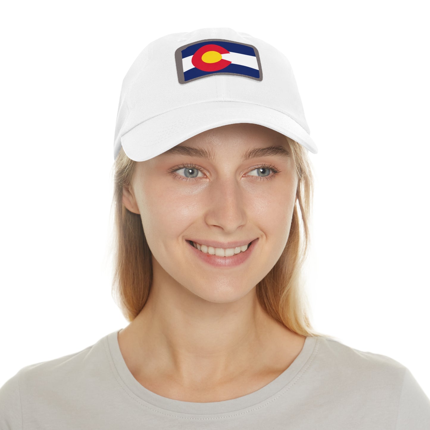 Hat with Leather Patch (Rectangle)- Colorado Flag