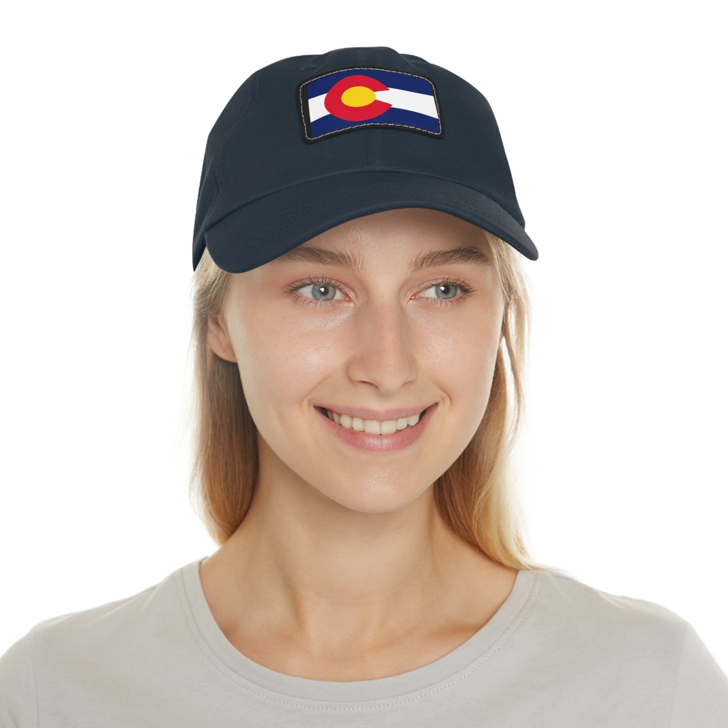 Hat with Leather Patch (Rectangle)- Colorado Flag