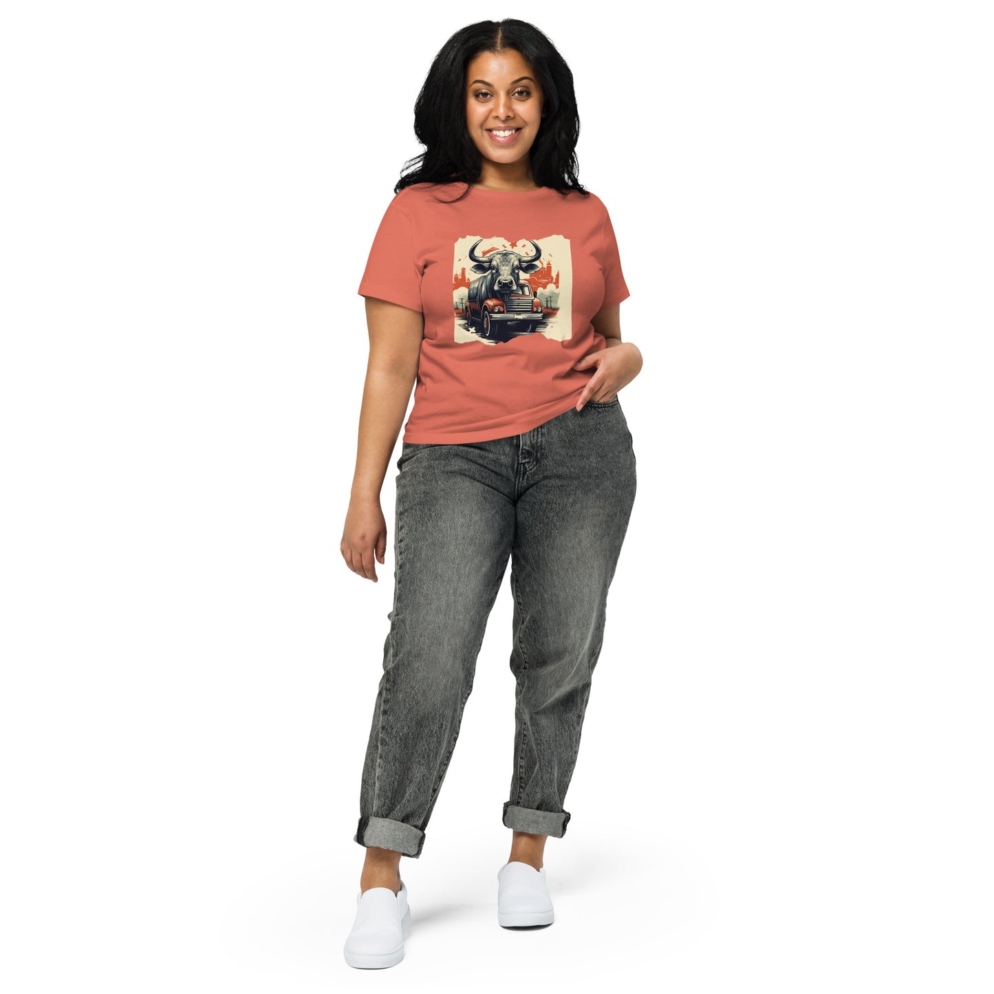 Trucking' Longhorn High-waisted t-shirt