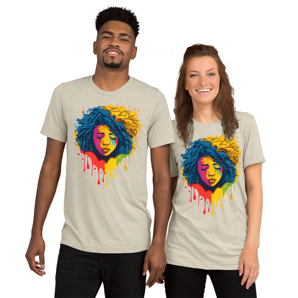 Rainbow Colors Woman Face Short sleeve t-shirt
