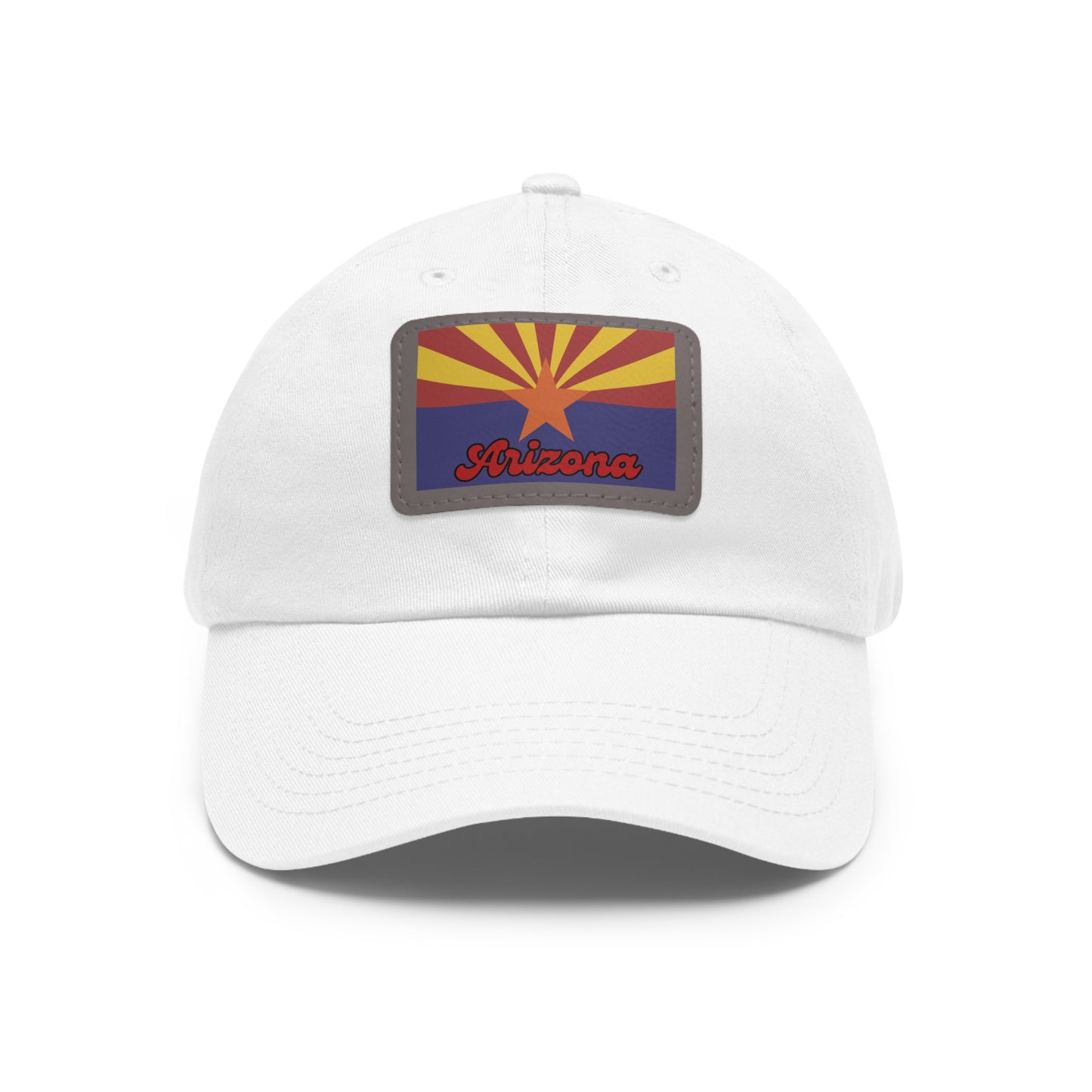 Hat with Leather Patch (Rectangle)-Arizona Flag