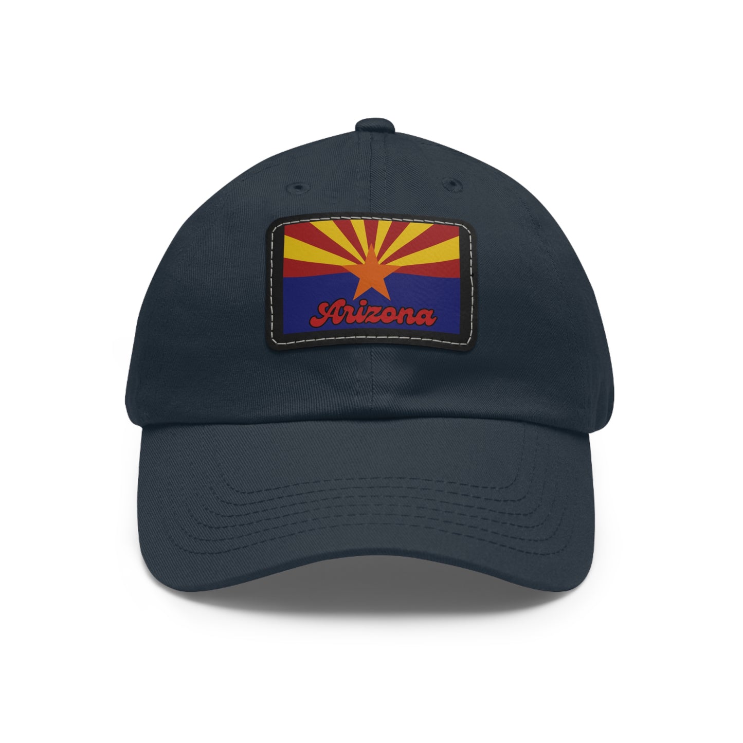 Hat with Leather Patch (Rectangle)-Arizona Flag
