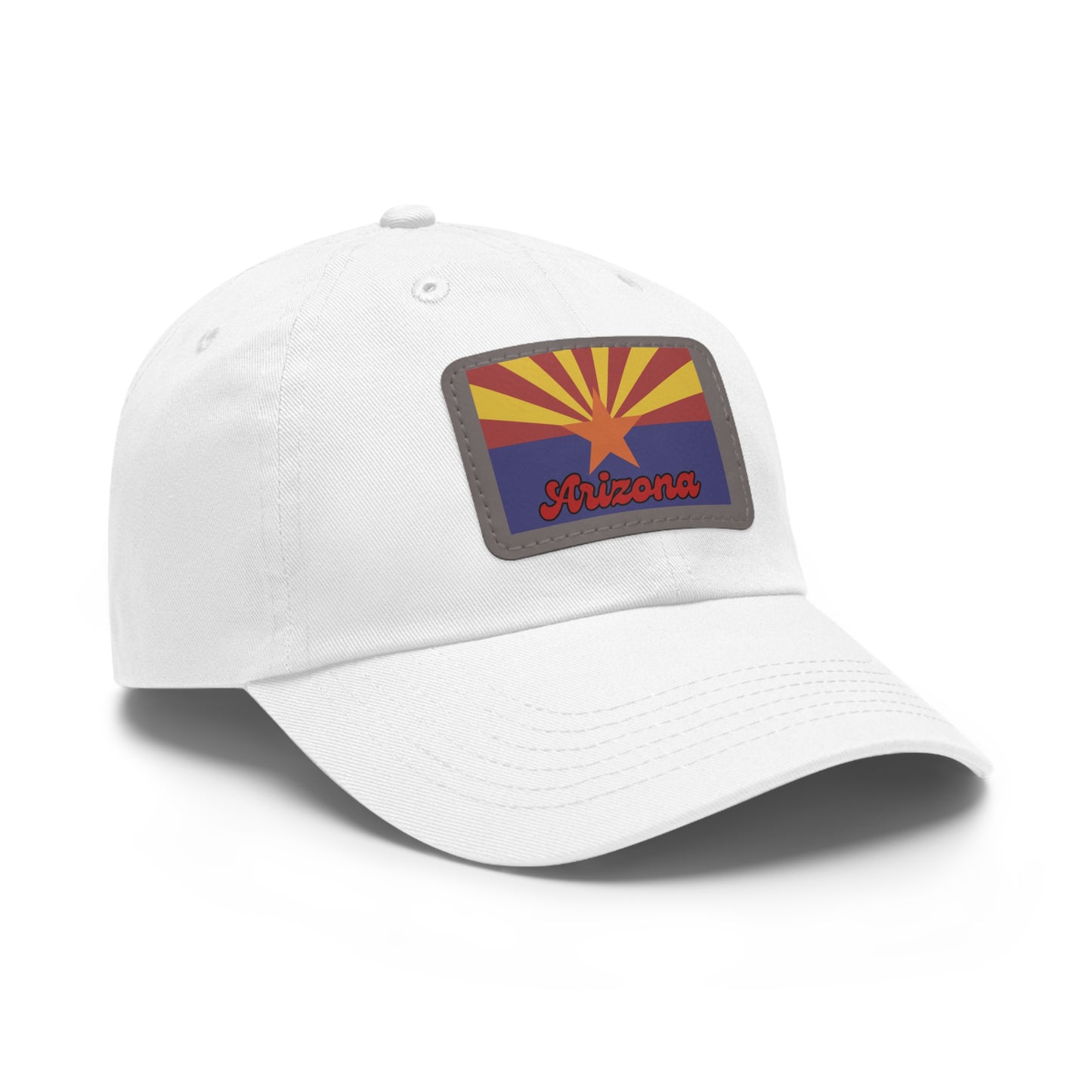 Hat with Leather Patch (Rectangle)-Arizona Flag