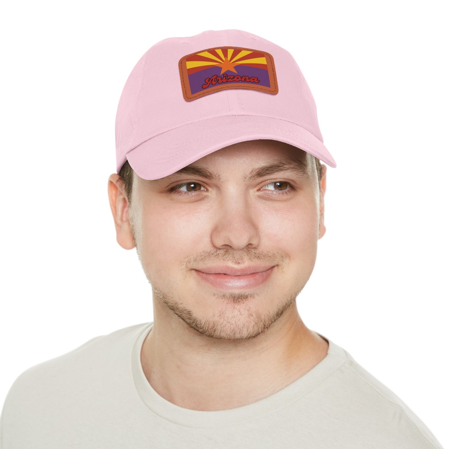 Hat with Leather Patch (Rectangle)-Arizona Flag