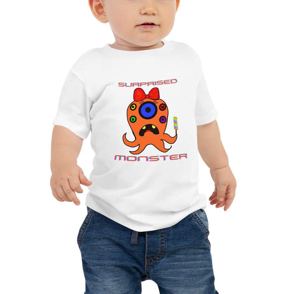 Surprised Monster Toddler Jersey Short Sleeve Tee