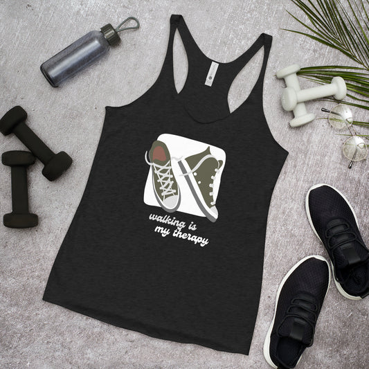 Walking is My Therapy Women's Racerback Tank