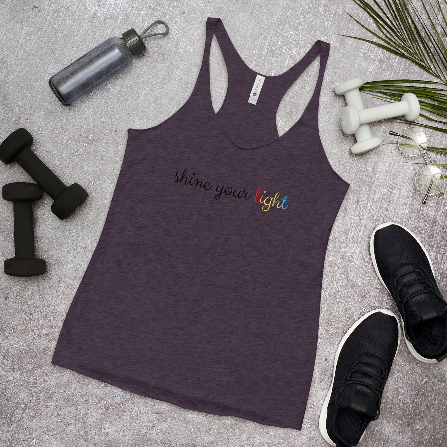 Shine your light -rainbow- Women's Racerback Tank