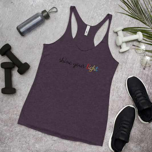 Shine your light -rainbow- Women's Racerback Tank