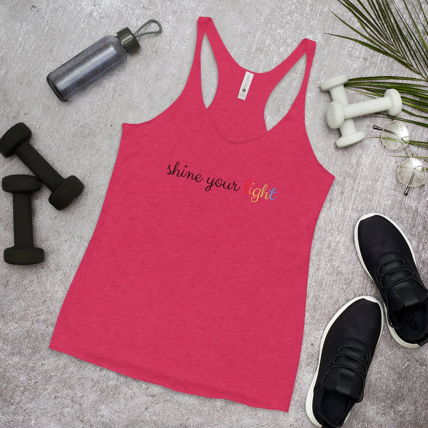 Shine your light -rainbow- Women's Racerback Tank
